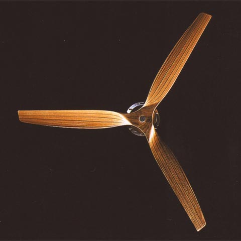 Boffi Minimal ceiling fan with infrared remote control natural wood