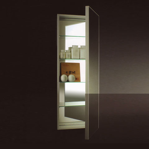 Boffi Square OSAC mirror cabinet with lighting and 1 door recessed