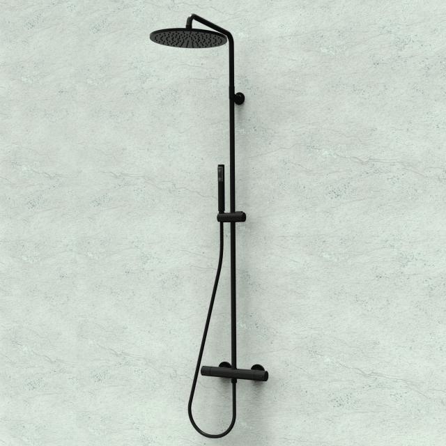 Bossini Black Cosmo shower system with single lever mixer