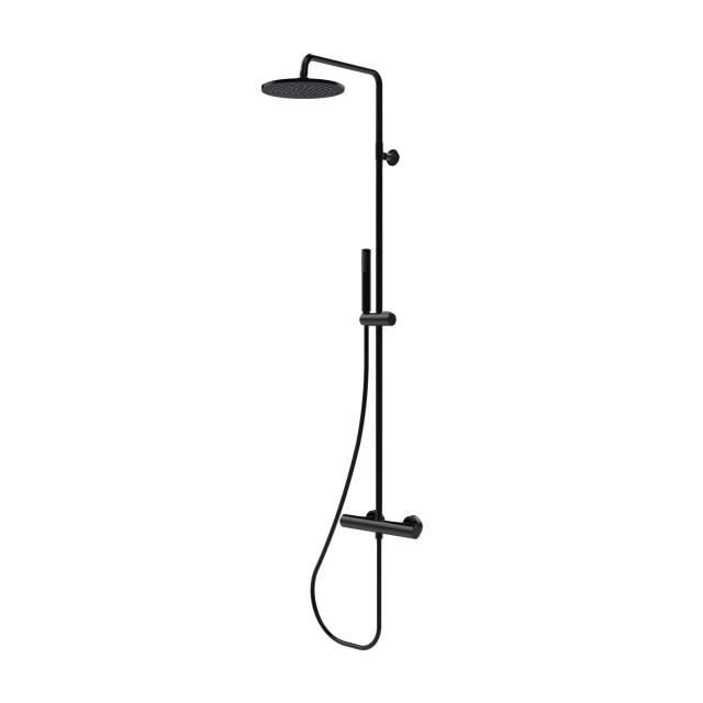 Bossini Black Cosmo shower system with thermostat fitting