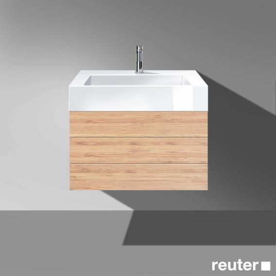 Burgbad Crono Washbasin With Vanity, Bamboo Vanity Bathroom