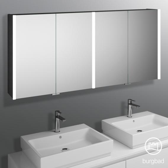 Burgbad Cube Mirror Cabinet With Led, White Mirrored Cabinet Doors