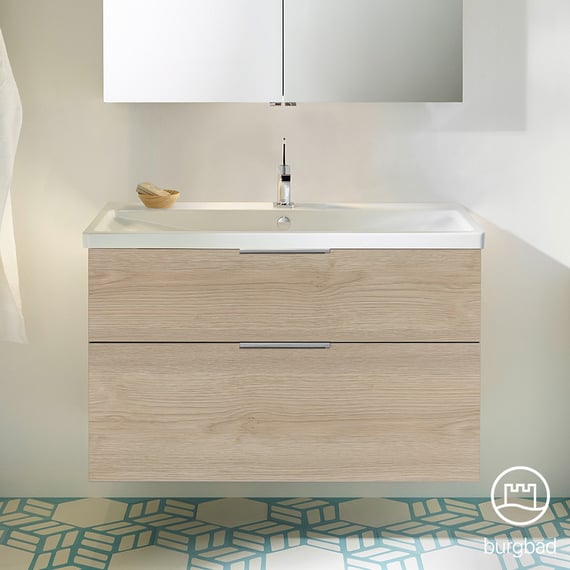 Badplaats Meuble Lave-mains Thermis 40 X 22 Cm - Chêne Clair