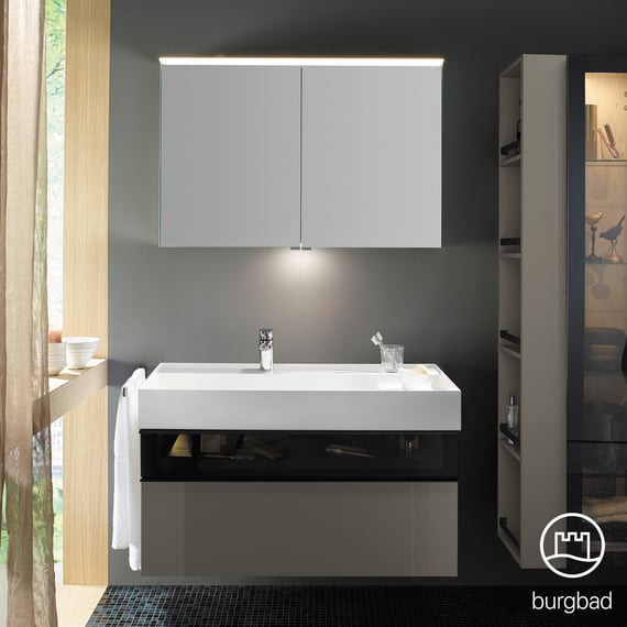 Mobile bagno 120cm grigio perla con top antracite