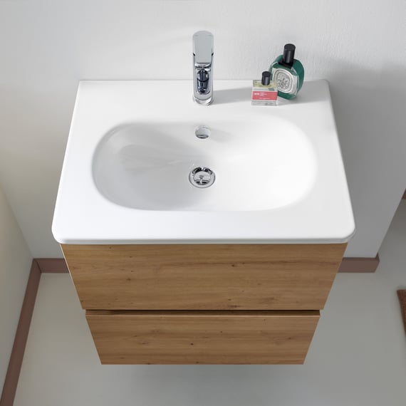 Lomadox Set Bagno Completo 80 Cm Con Lavabo, Armadio A Specchio LED E 3 Pensili, Rovere Wotan
