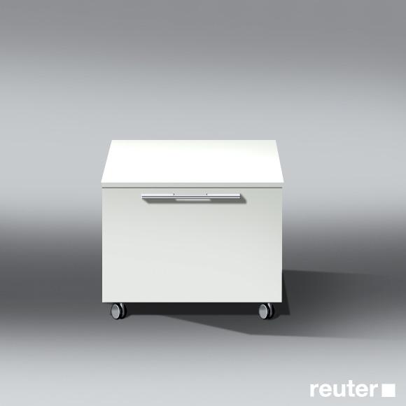 Burgbad Bel storage unit on castors with 1 pull-out compartment matt white