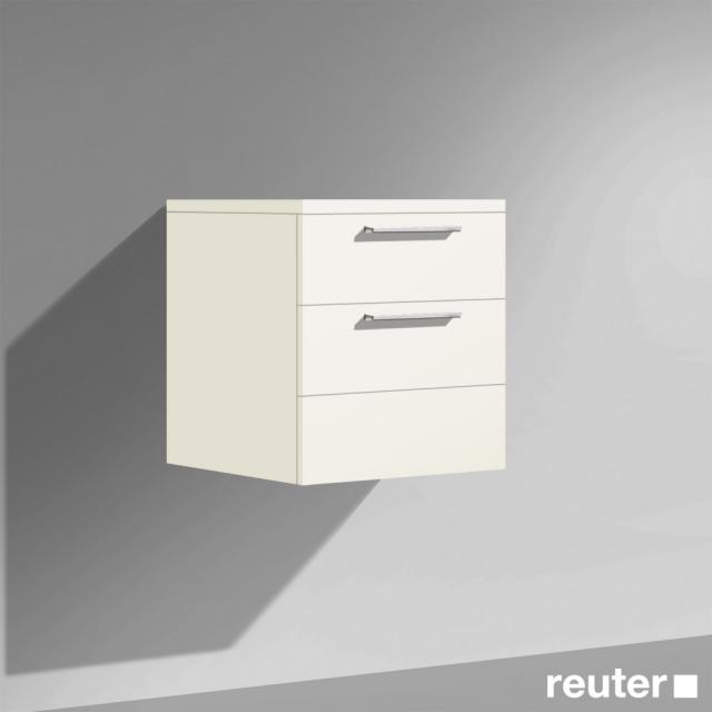 Burgbad Crono low cabinet, with 2 pull-out compartments matt white