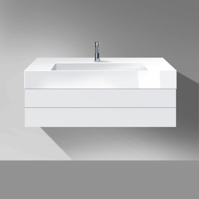 Burgbad Crono vanity unit for countertop washbasin with 1 pull-out compartment matt white, with tip-on technology