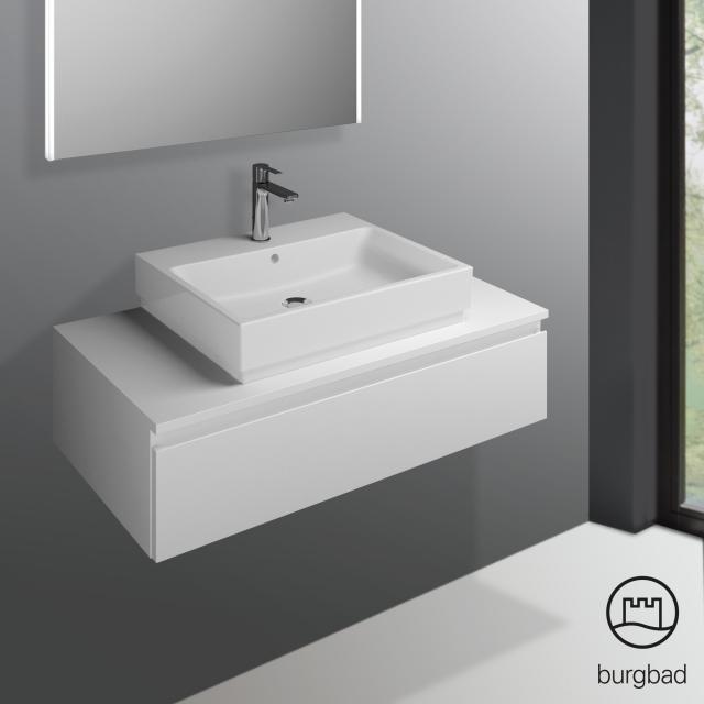 Burgbad Cube vanity unit with 1 pull-out compartment matt white