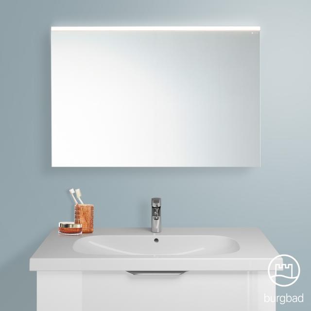 Burgbad Euro mirror with LED lighting white high gloss/mirrored