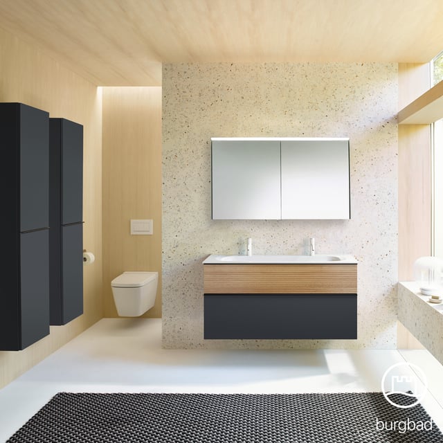 Lavabo mineral fundido Burgbad Fiumo con mueble de lavabo, SFXL062