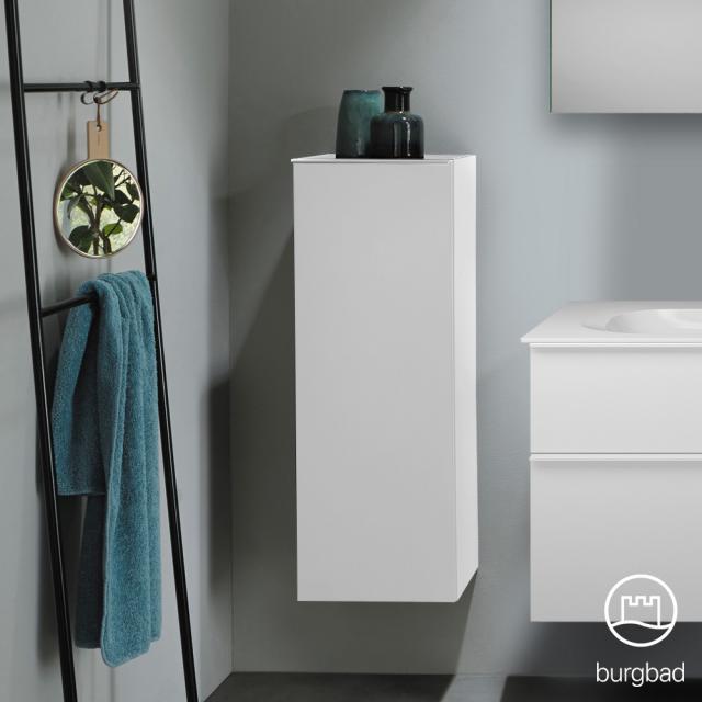 Burgbad Fiumo medium unit with 1 door matt handle strip white, matt white