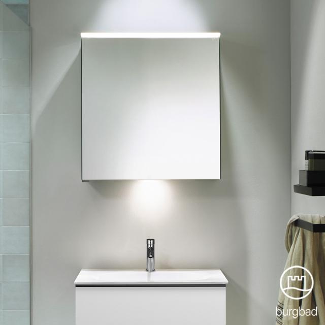 Burgbad Fiumo mirror cabinet with LED lighting with 1 door with washbasin lighting