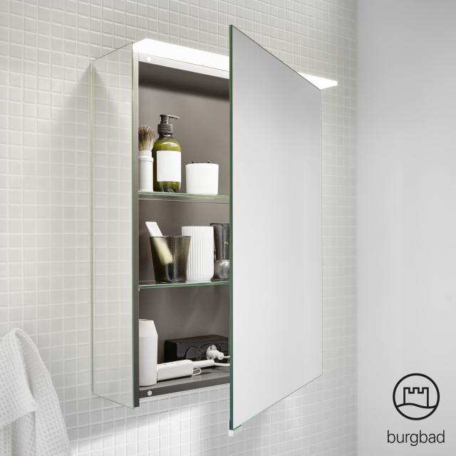 Burgbad Junit mirror cabinet with LED lighting with 1 door without washbasin lighting