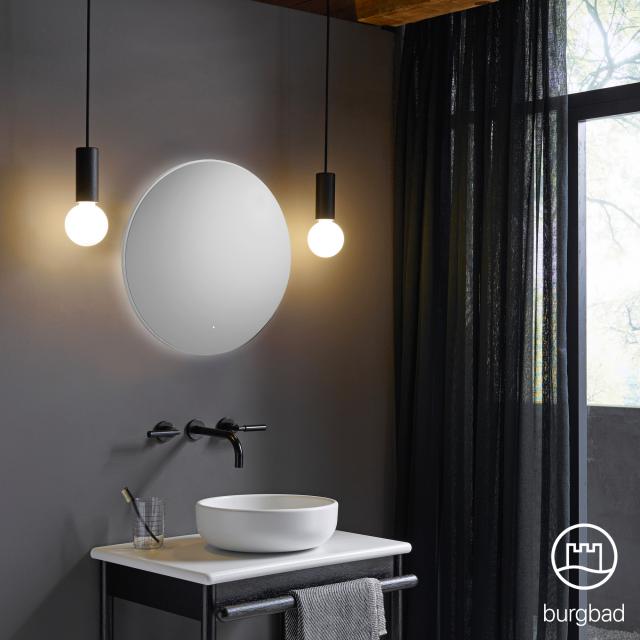 Burgbad Mya Miroir avec bande à LED circulaire blanc mat