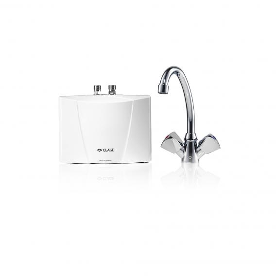 Clage mini instant water heater, under sink installation with two handle mixer M 3 / SNM, 3.5 kW - 230 Volt
