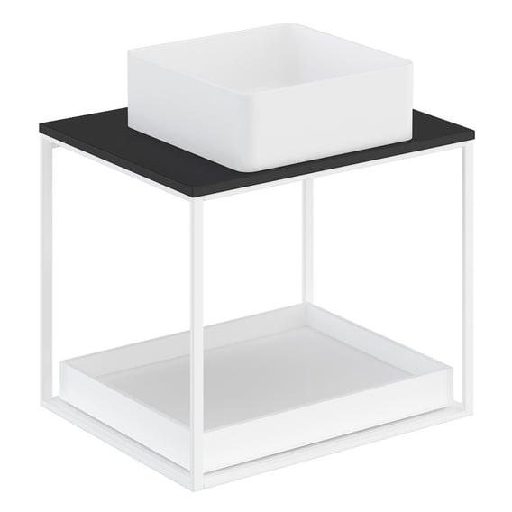 Cosmic The Grid Evo Square Countertop Washbasin With Metal Stand