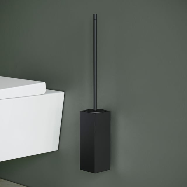 Piantana Portasciugamani Nero Opaco con Base in Vetro Lucido