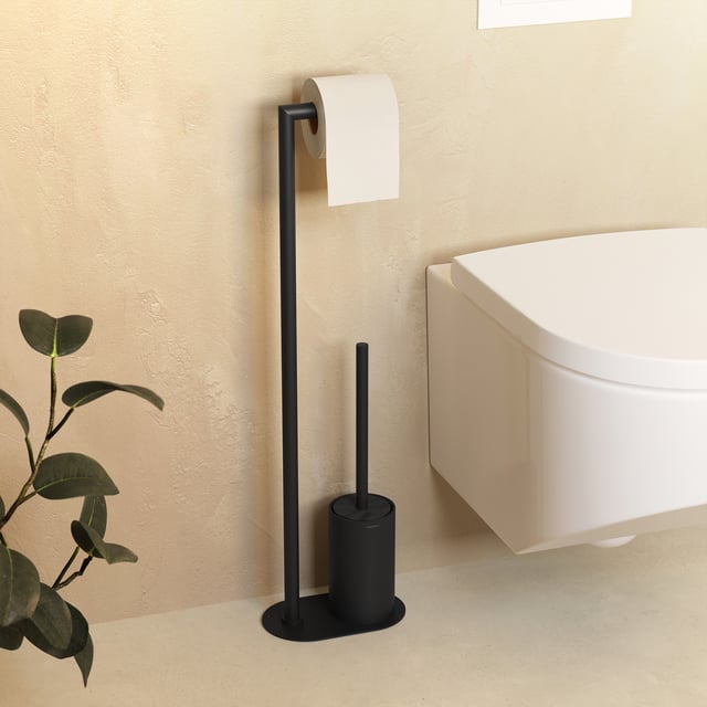 Brosse WC Carrée avec réservoir support - Blanc Brosse WC Carrée avec réservoir support - Blanc