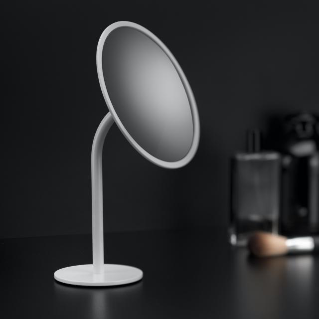 Cosmic Black & White beauty mirror, 3x magnification matt white