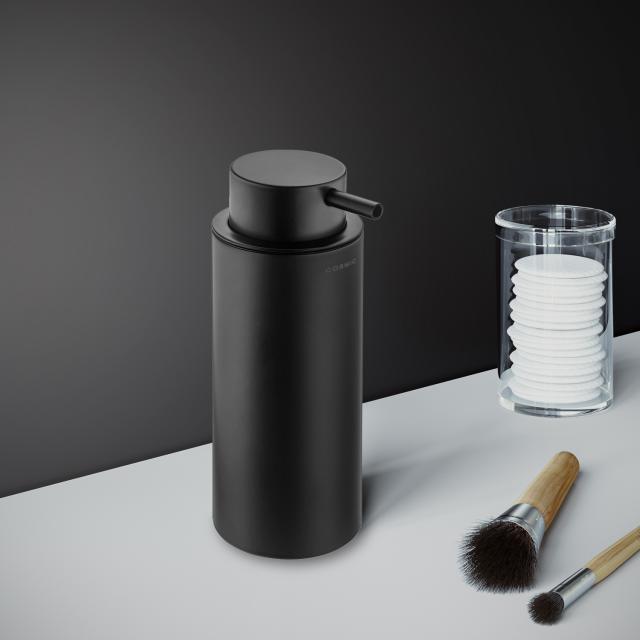 Cosmic Black & White soap dispenser, freestanding matt black