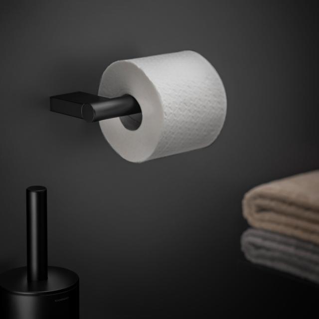 Cosmic Black & White toilet roll holder matt black
