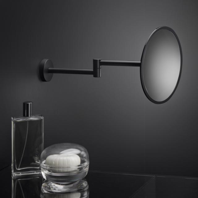 Cosmic Black & White wall-mounted beauty mirror matt black