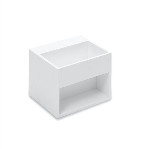 Cosmic Compact hand washbasin with shelf surface white, without tap hole
