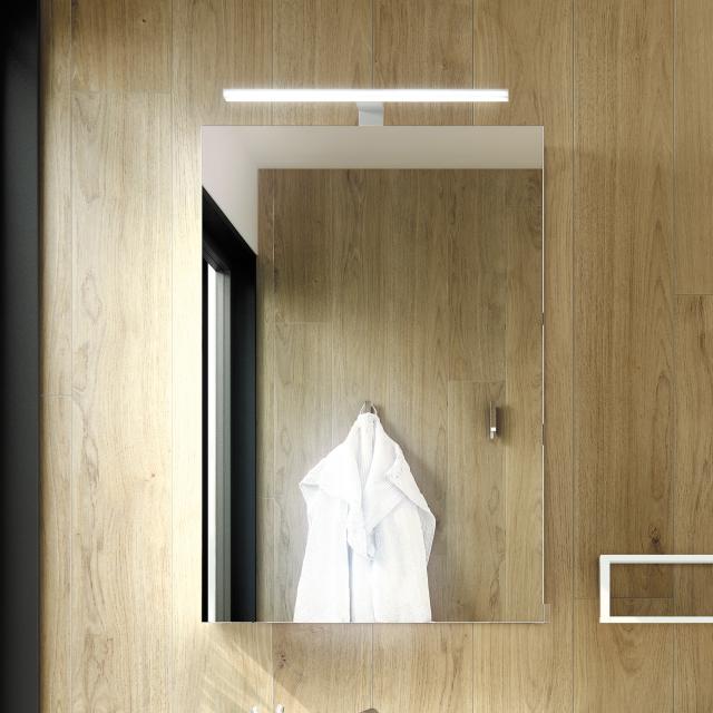 Cosmic The Grid mirror cabinet with lighting and 1 door dark oak