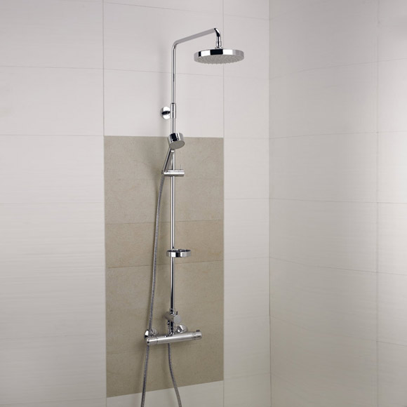 Damixa Akita thermostat shower system with metal shower hose