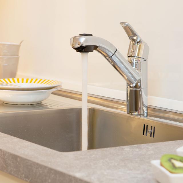 Damixa Rowan single-lever kitchen mixer tap, with pull-out spout