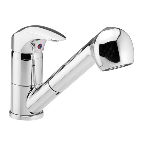 Damixa Space single-lever kitchen mixer tap, with pull-out spout