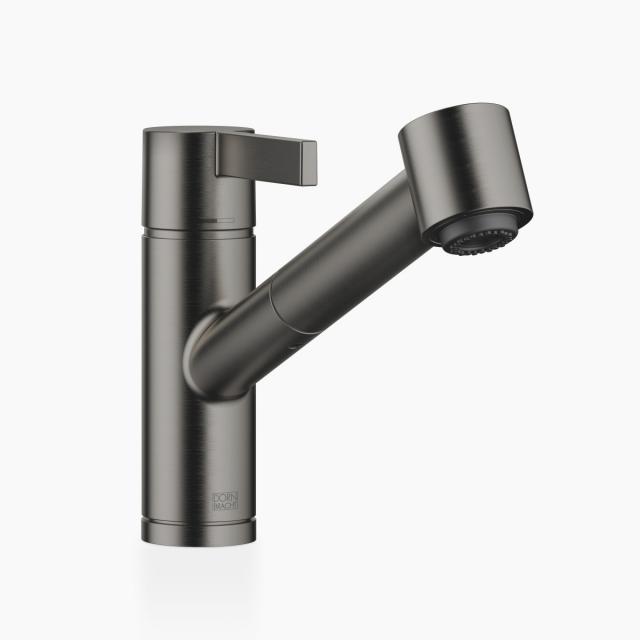 Dornbracht eno single-lever kitchen mixer tap, with pull-out spout matt dark platinum