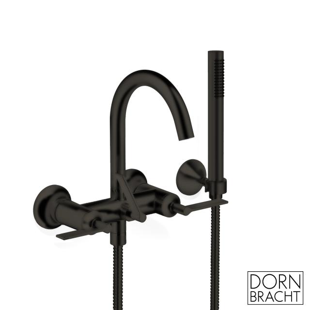 Dornbracht VAIA wall-mounted bath mixer with shower hose set matt dark platinum