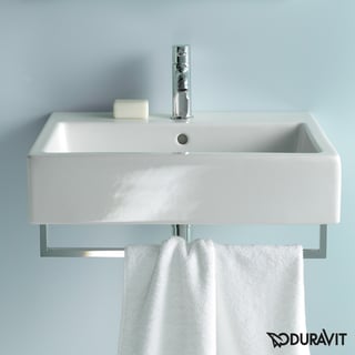 Duravit Mitigeur thermostatique de douche encastré avec rosace ronde, 2  sorties acier inoxydable brossé - TH4200014070