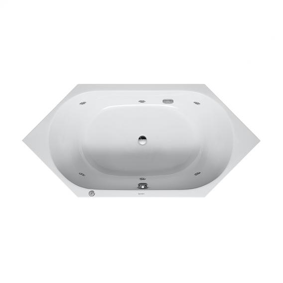 Duravit D-Code hexagonal whirlbath with jet system, built-in
