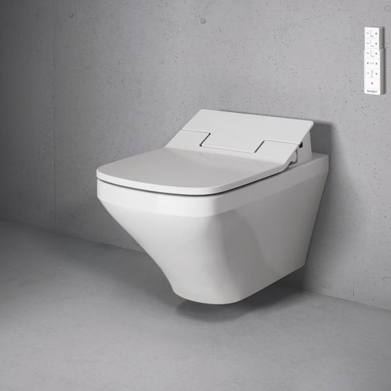 Duravit DuraStyle wall-mounted washdown toilet with NEW SensoWash® Slim toilet seat, set rimless, white, with WonderGliss