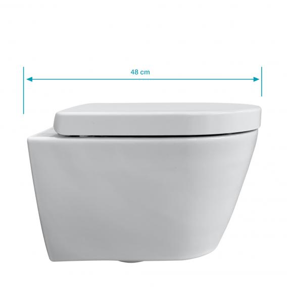 Duravit ME by Starck wall-mounted toilet & Tellkamp Premium 4000 toilet seat SET short: rimless toilet white, with WonderGliss