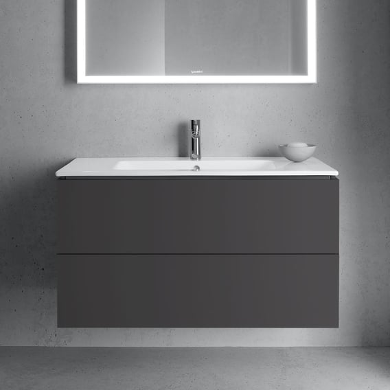 Duravit ME by Starck washbasin with L-Cube vanity unit with 2 pull-out ...