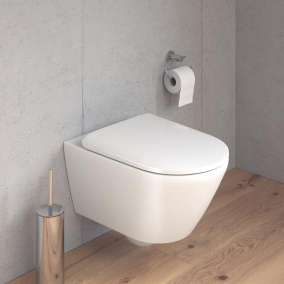 Duravit Plinero wall-mounted washdown toilet set, rimless, with toilet seat