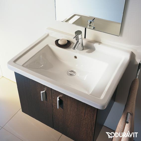 duravit starck 3 vanity washbasin white with 1 tap hole with overflow