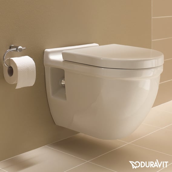 Duravit Starck 3 wall-mounted washdown toilet set, with seat white, WonderGliss - 22000900001+0063890000 |