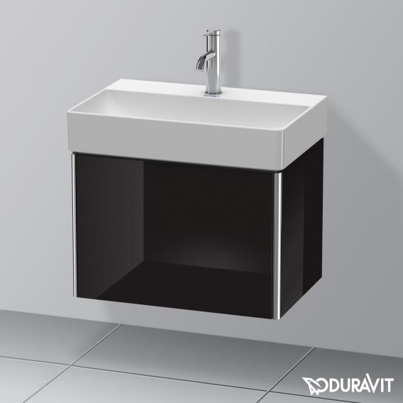 Duravit XSquare vanity unit Compact with 1 pull-out compartment front black high gloss / corpus black high gloss, without interior system