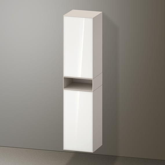 Haaus Zaria Badezimmer-Wandschrank – 2 Türen, Glänzend Weiß, 60x22x72 Cm, Mit Soft-Close, Aus MDF