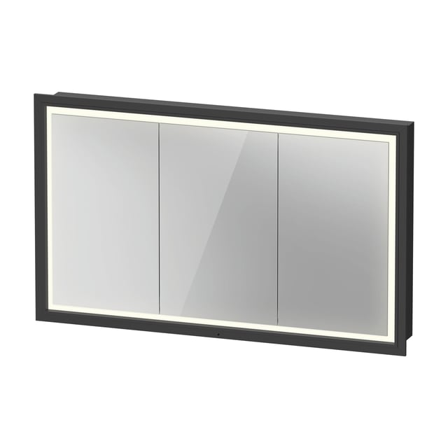 Armadietto Da Bagno A Specchio Nero Opaco 40,6x61x10,2 Cm – Con Telaio In Acciaio Inox, 2 Ripiani In Vetro, Montaggio A Parete