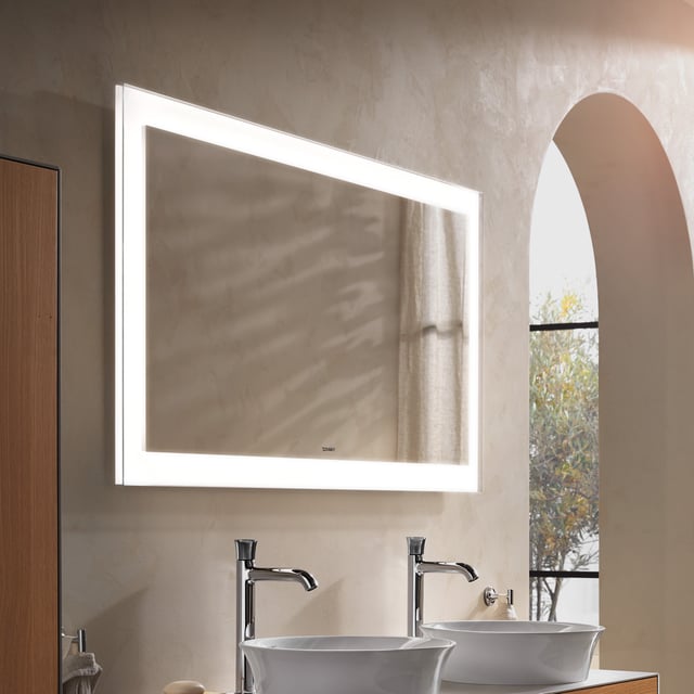 Specchio Asimmetrico Di Tendenza Con LED, Luce Neutra, Ideale Per Bagno E Ingresso 58 Cm X 57 5 Cm