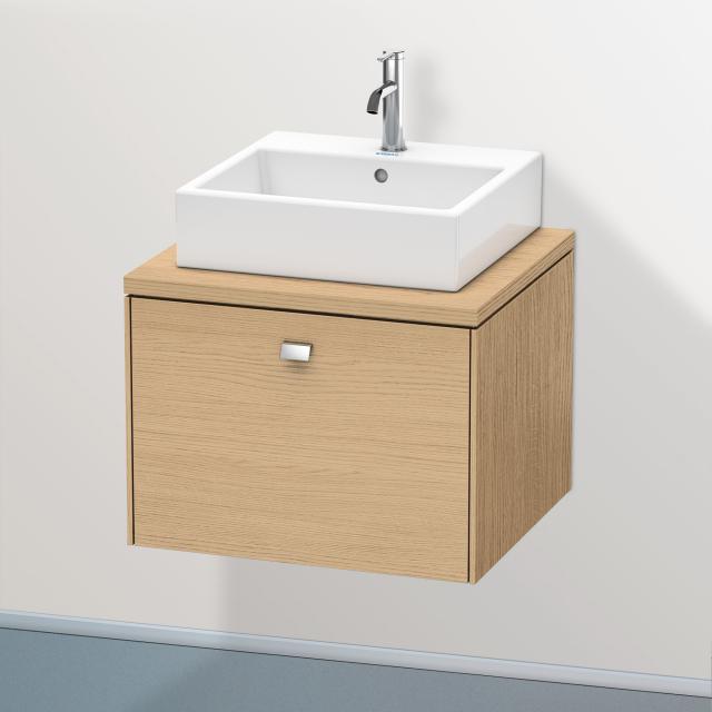 Duravit Brioso vanity unit for countertop with 1 pull-out compartment natural oak, handle chrome
