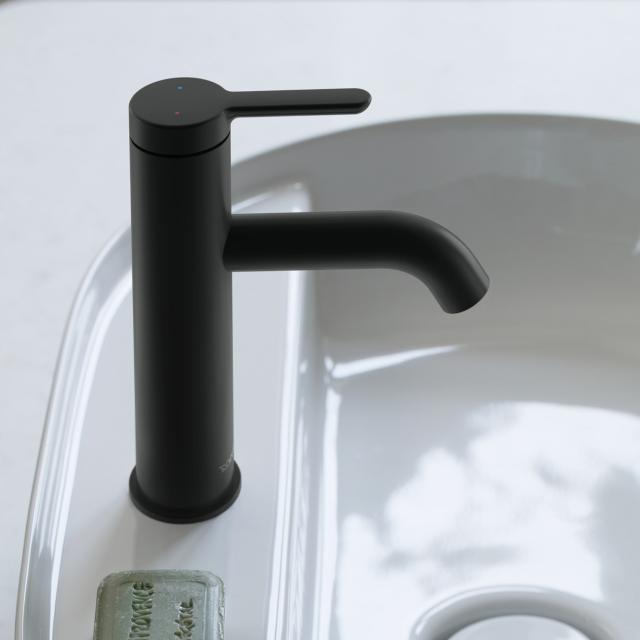 Duravit C.1 single lever basin fitting M without waste set, matt black