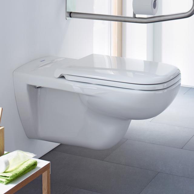 Duravit D-Code Vital wall-mounted washdown toilet white, with HygieneGlaze