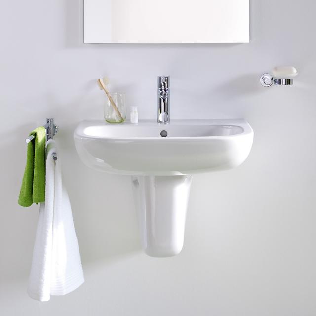 Duravit D-Code washbasin white, with 1 tap hole, with overflow